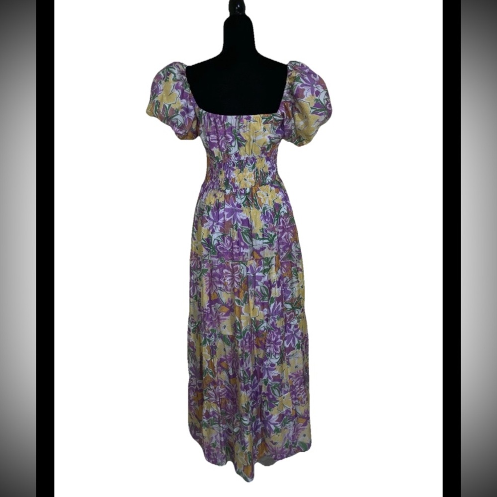 ASTR the Label Florentina Puff-Sleeve Maxi Dress Sz S Goddess Cottage Romantic - Picture 9 of 9